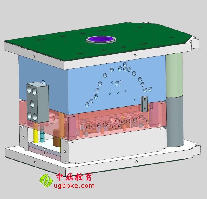 注塑模具圖紙下載，忱位分型，小產品多腔模模具結構-2.jpg