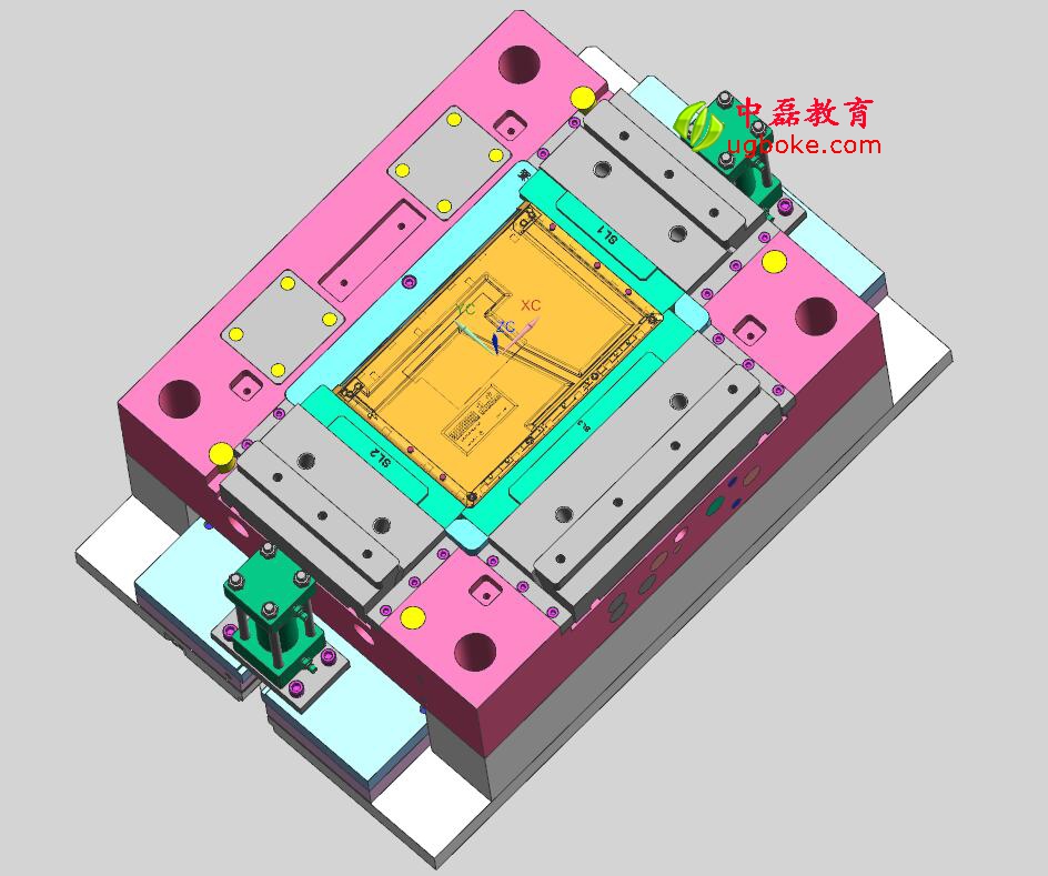 注塑模具圖紙下載，忱位分型，小產品多腔模模具結構-5.jpg