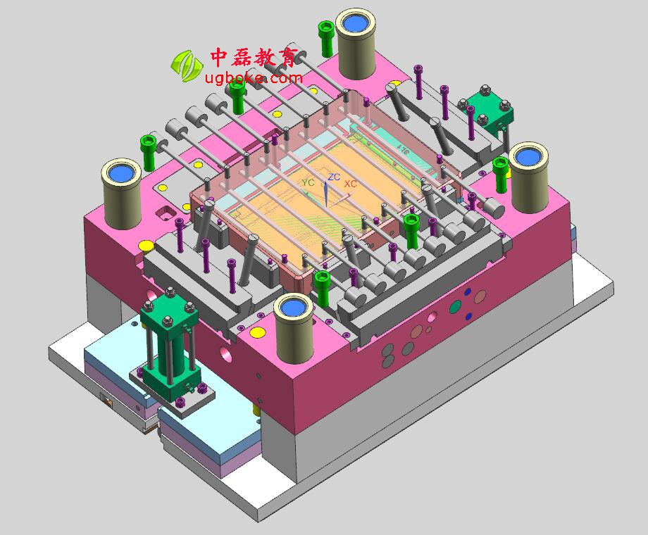 注塑模具圖紙下載，忱位分型，小產品多腔模模具結構-2.jpg