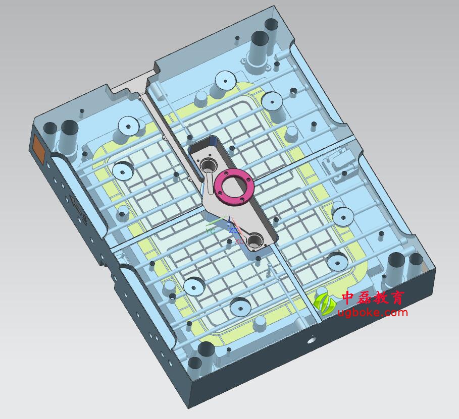 注塑模具圖紙下載，忱位分型，小產品多腔模模具結構-3.jpg