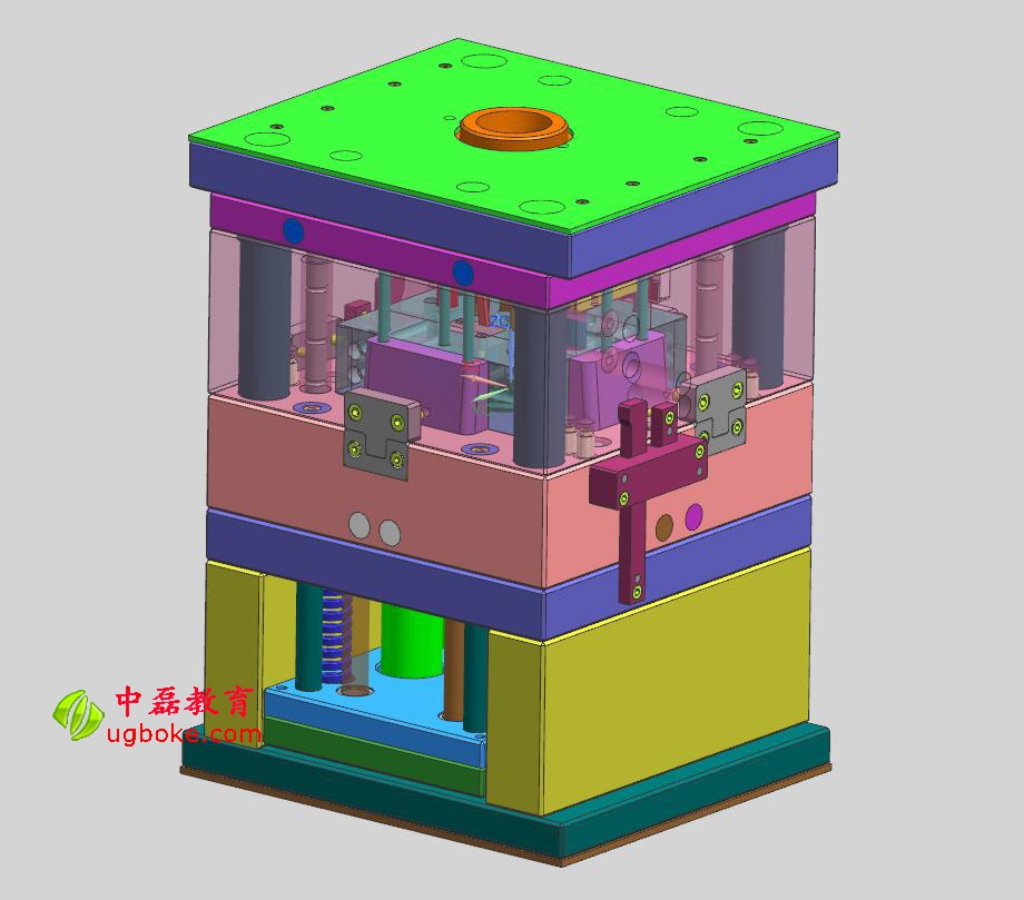 注塑模具圖紙下載，忱位分型，小產品多腔模模具結構-1.jpg