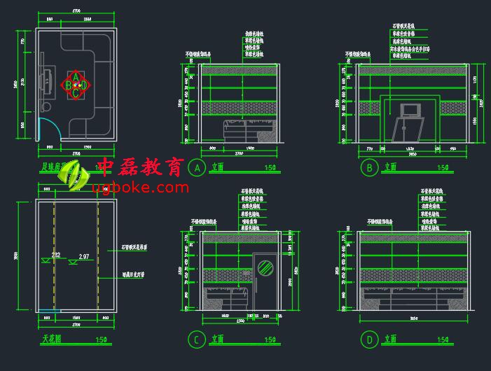 玄關衣帽柜CAD施工圖紙下載-1.jpg