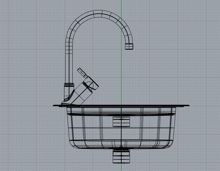 廚具用品不銹鋼洗水盆建模模型下載