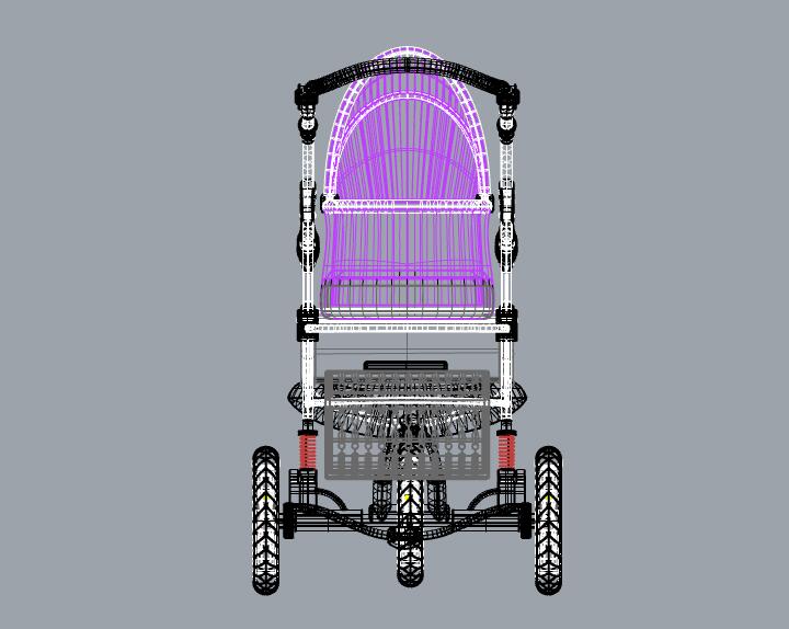 三輪嬰兒車模型圖紙下載