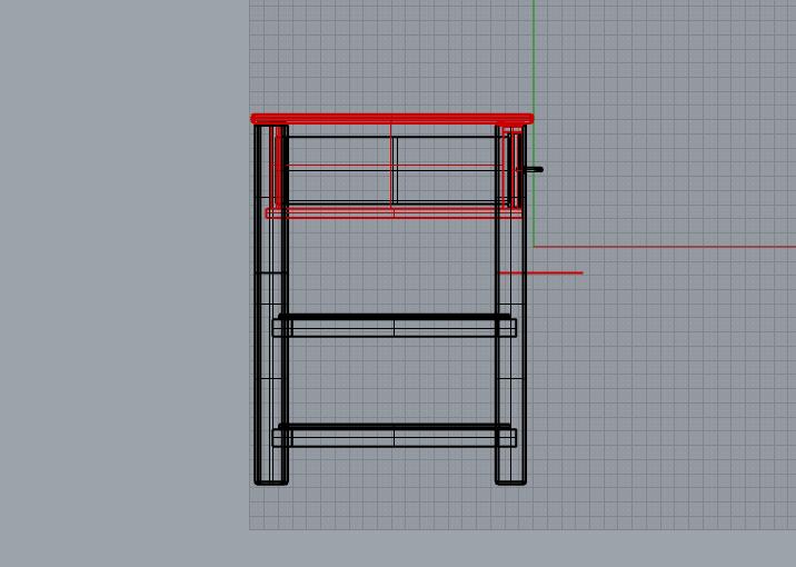 家具三斗書桌圖紙模型下載