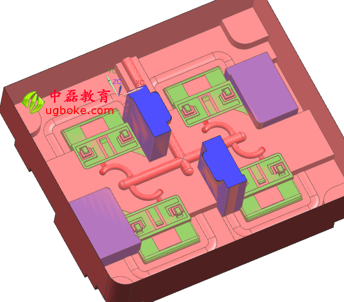 注塑模具圖紙下載，忱位分型，小產品多腔模模具結構-4.jpg