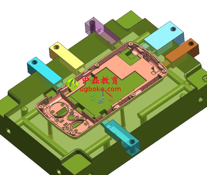 注塑模具圖紙下載，忱位分型，小產品多腔模模具結構-4.jpg